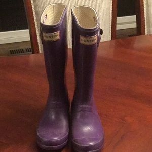 Kids Original Hunter Gloss Boots, Purple Size 2